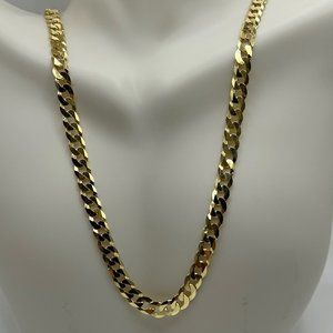 Mens Thick Gold Miami Cuban Curb Chain - 24" HEAVY - 925 Italy